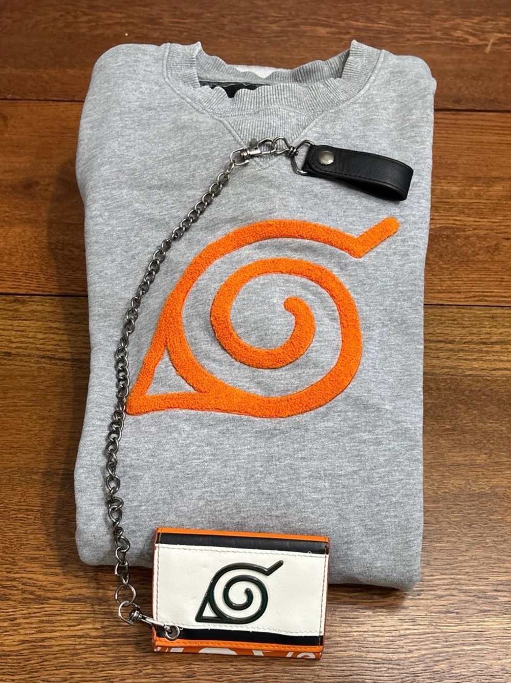 Rare Mens S Coach Naruto Michael B Jordan Sweatshirt w/ detachable chain wallet